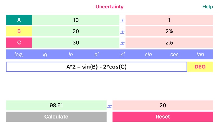 Uncertainty Calculator