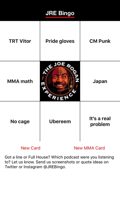 JRE Bingo