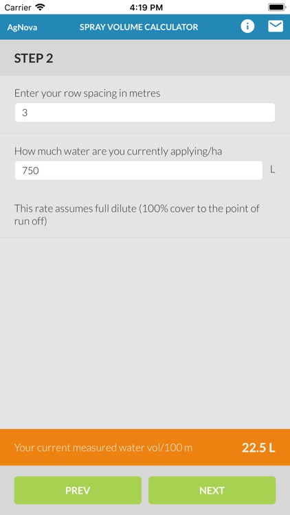 Spray Volume Calculator