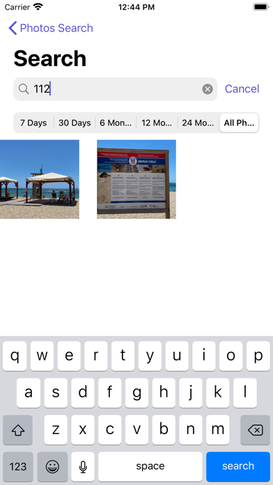Photos Search Text Screenshot