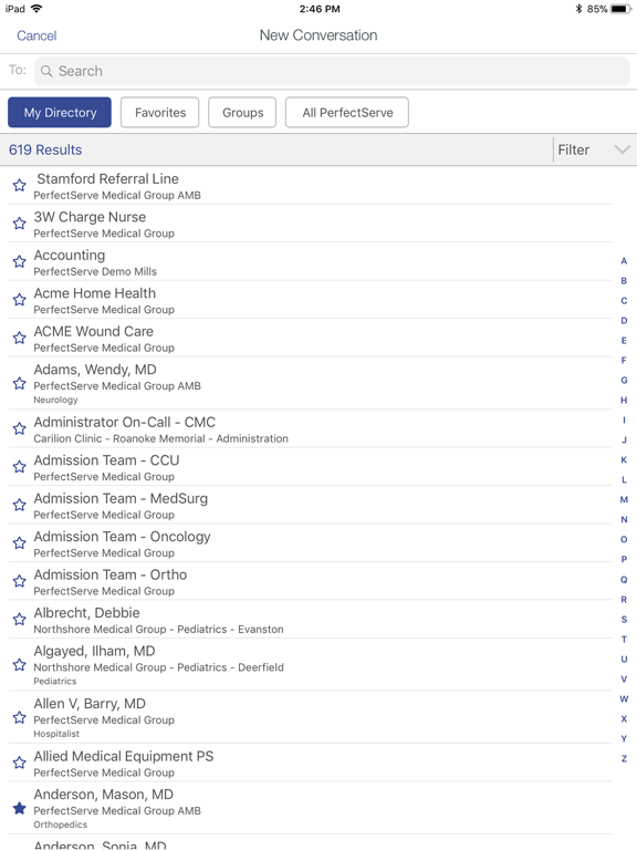 PerfectServe Practitioner iPad screenshot 4 - Medical app