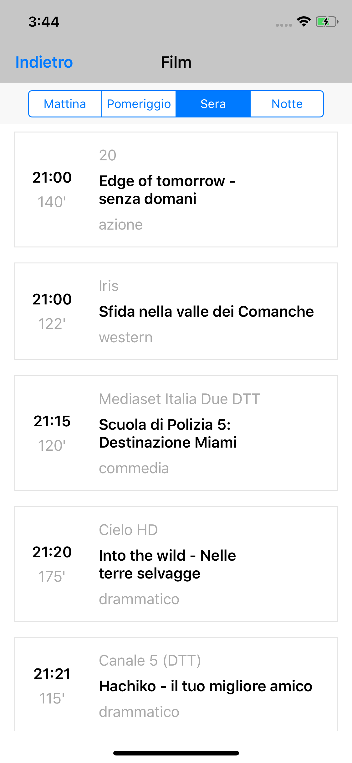 Oggi in TV - guida tv