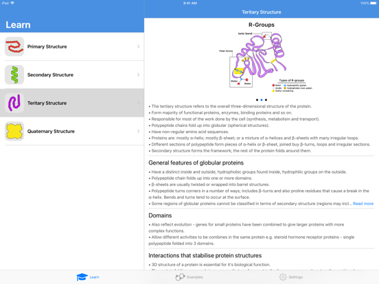 Protein Guide iPad screenshot 5 - Education app
