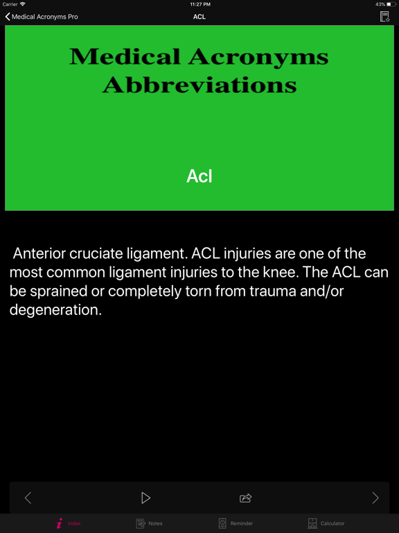 Medical Acronyms Pro iPad screenshot