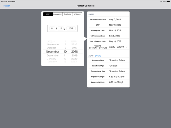 Perfect OB Wheel iPad screenshot 4 - Medical app