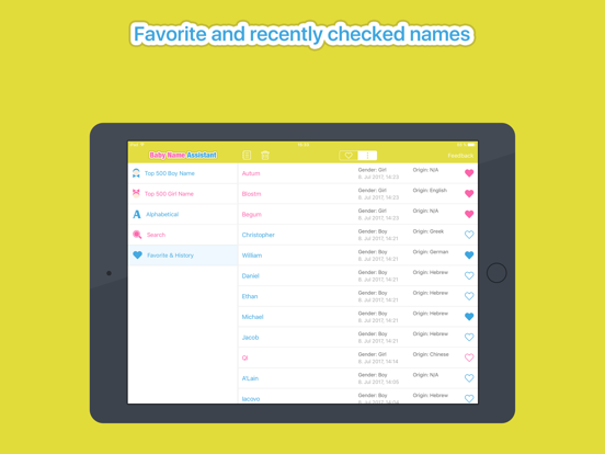 Baby Name Assistant iPad screenshot 4 - Shopping app