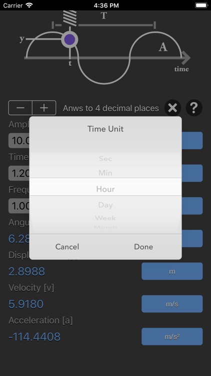 Simple Harmonic Motion Calc screenshot-3