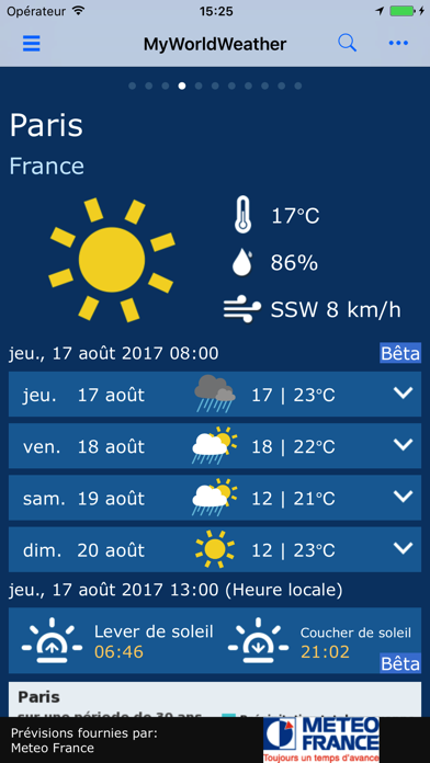 Screenshot #1 pour MyWorldWeather