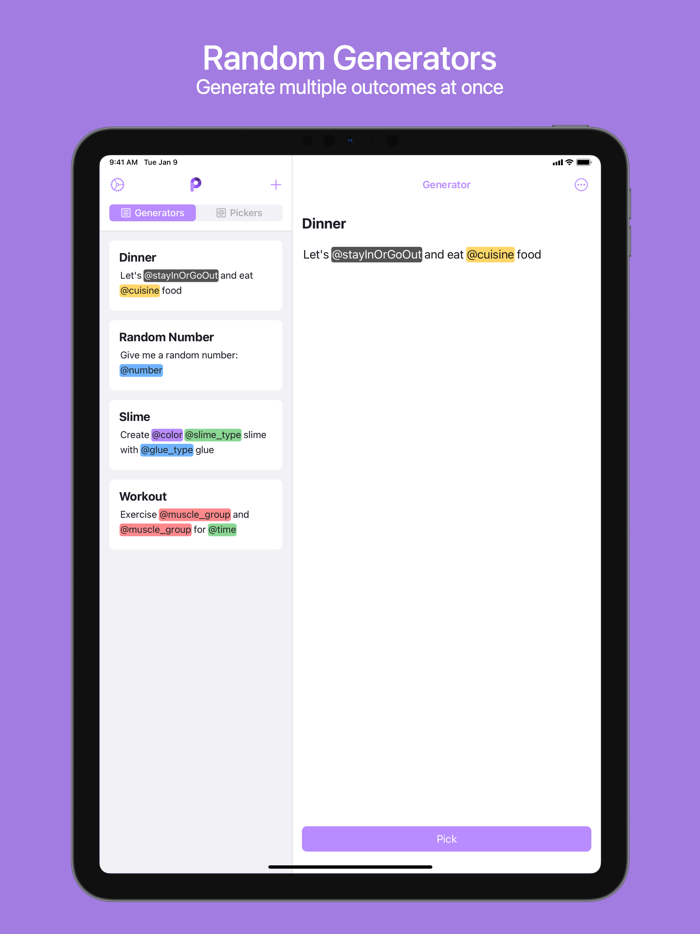 Picks Random Generator
