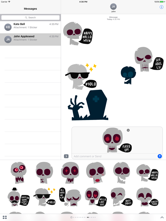 Screenshot #5 pour Skullmoji - Skull emojis