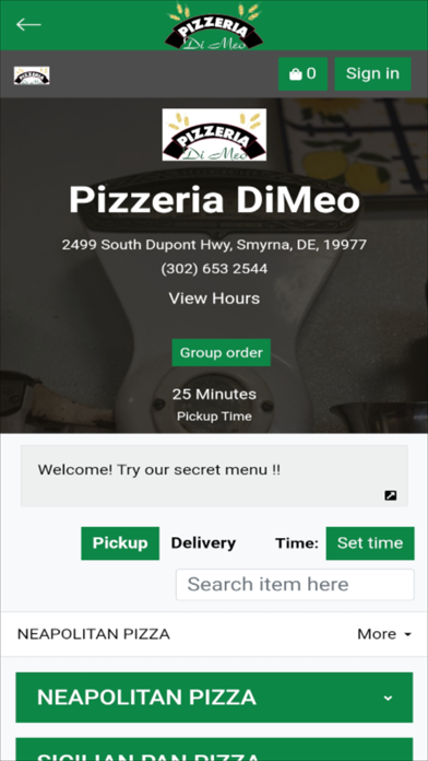 Pizzeria DiMeo Screenshot