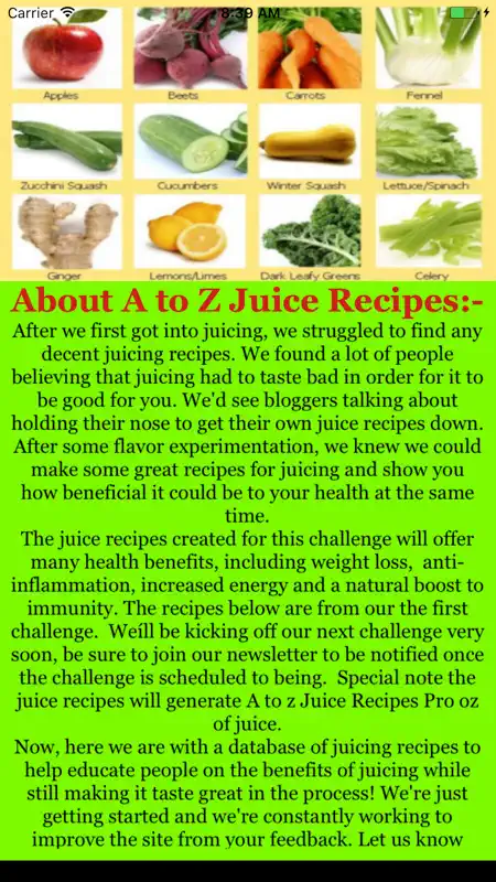 AZ Juice Recipes screenshot 1 of 10