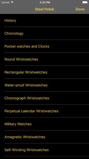 Captura de pantalla de Patek Steel en iPhone 2