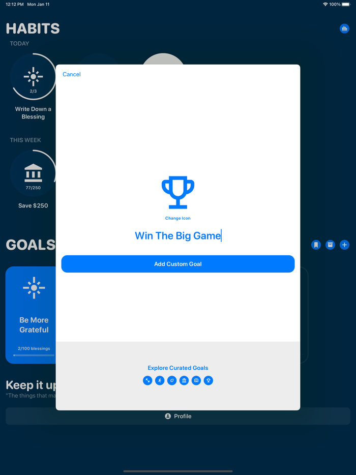 achvmnts  habits and goals