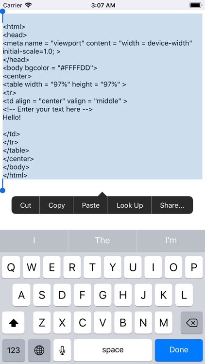 Open and edit a file as a text
