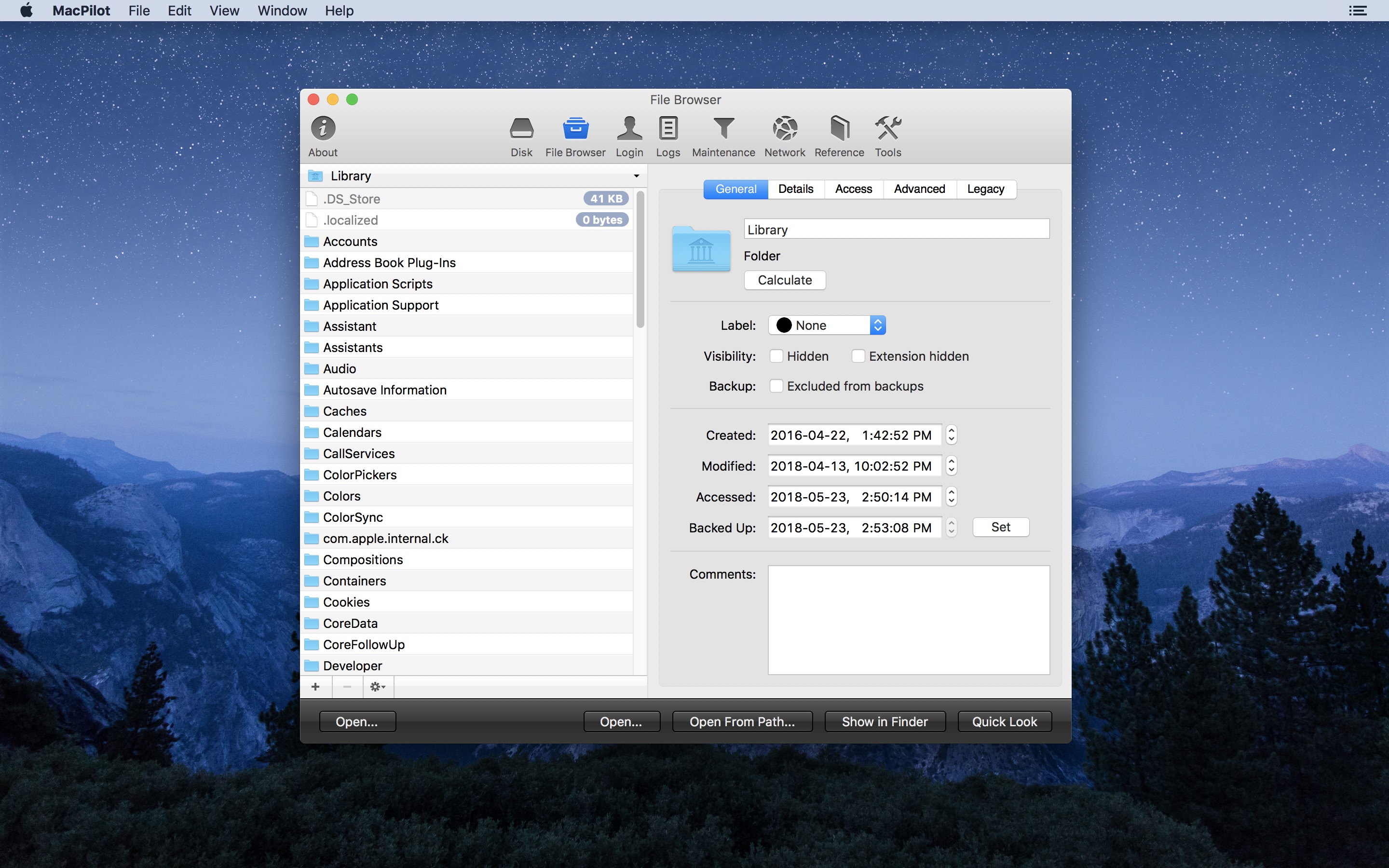 Screenshot do app MacPilot (Lite)