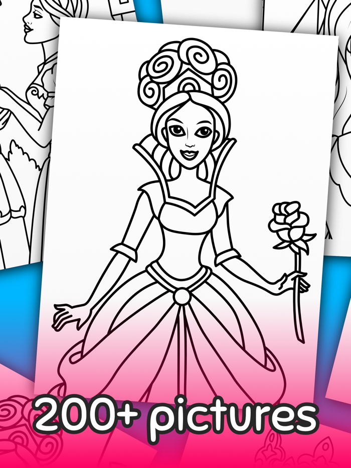 Princess coloring book 4 girls