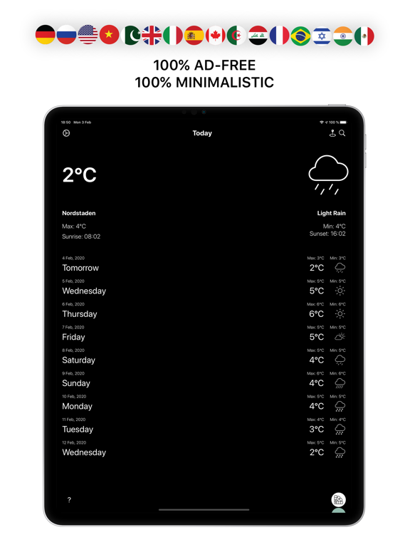 Screenshot #5 pour Minimalistic Weather App
