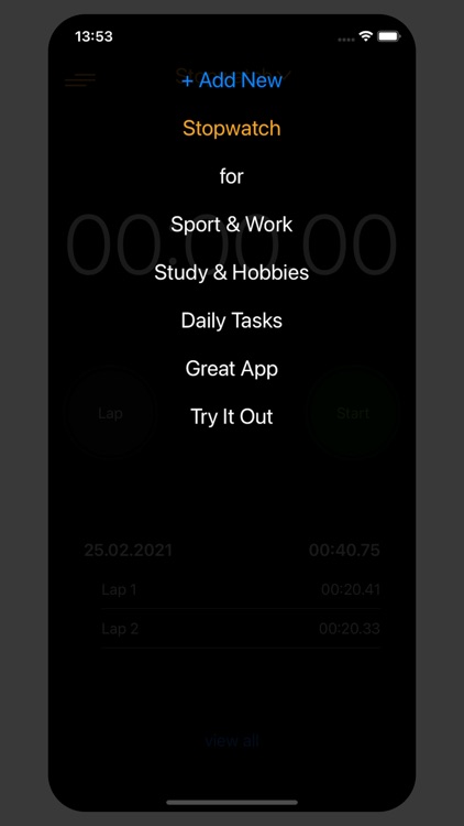 Stopwatch for Sport & Work