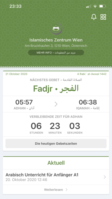 Islamisches Zentrum Wien Screenshot