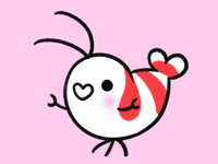 Shy Shrimp sticker