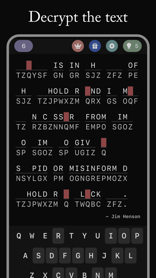 #4. Cryptogram - Quote Puzzle (iOS) 게시자: Zhengzhou Sibo Intelligent Technology Co., Ltd.