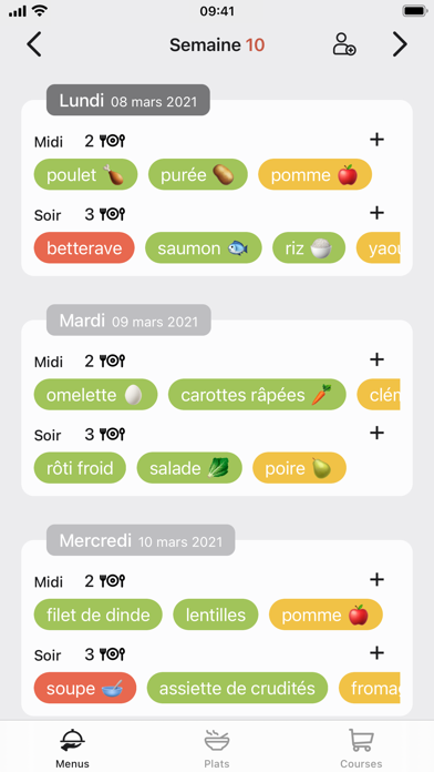 Screenshot #1 pour Menus - Planificateur de repas