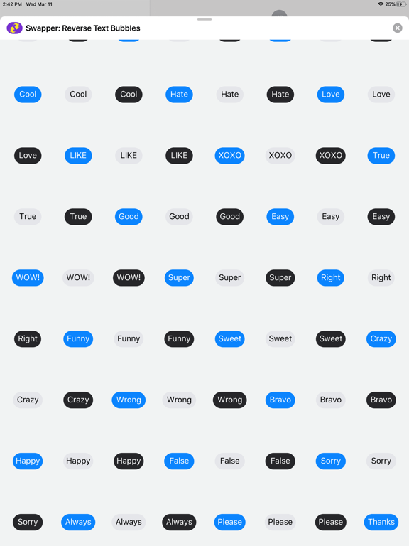 Swapper: Reverse Text Bubbles iPad screenshot 6 - Stickers app