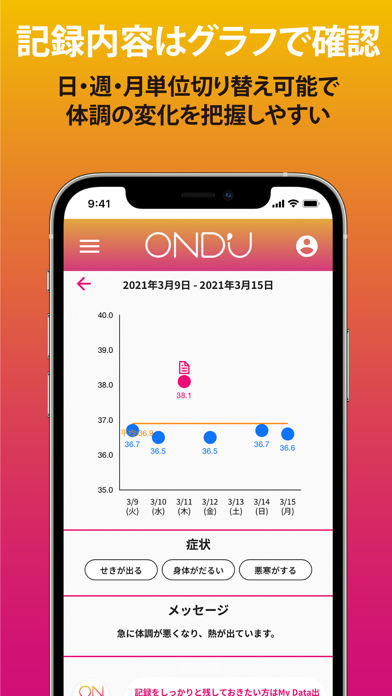 OND'U パナソニックの体温・体調管理アプリのおすすめ画像4