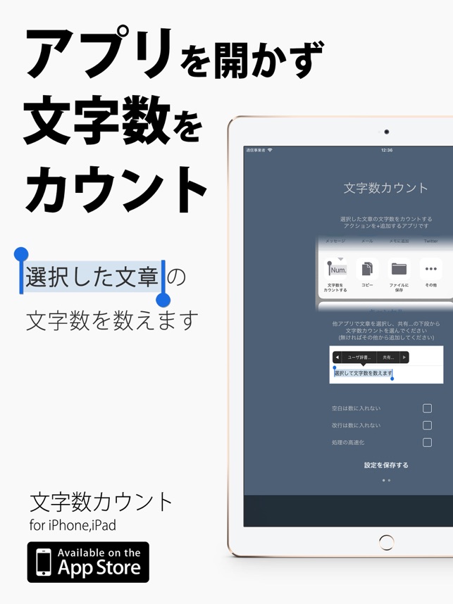 文字数カウント をapp Storeで