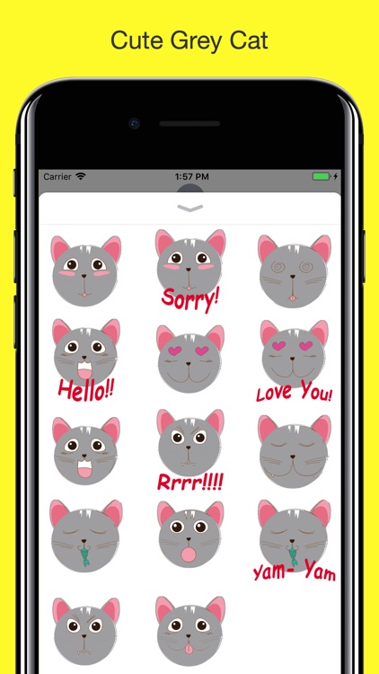 Grey Cat emojis - Smiley moji