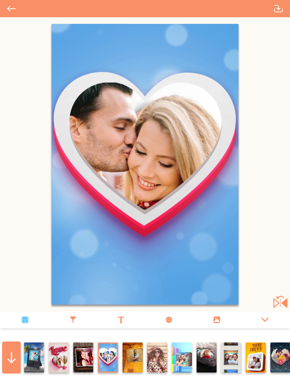 3D Love Photo Frames - Amazing iPad screenshot 5 - Photo & Video app