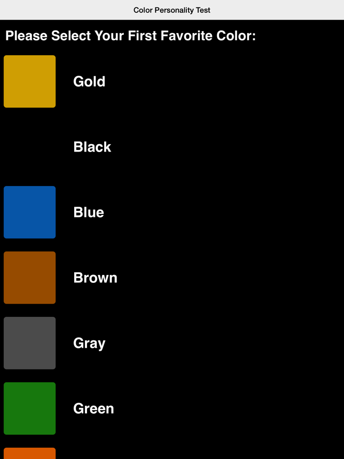 Color and Personality Tests