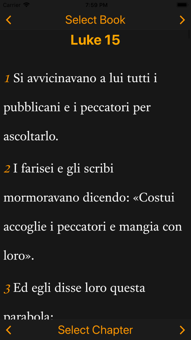 Italian-English Bible Screenshot