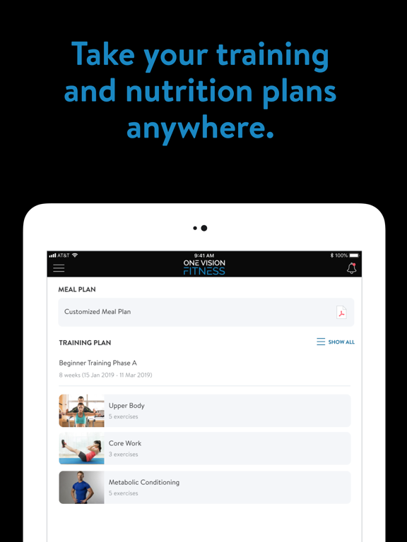 One Vision Fitness iPad screenshot 6 - Health & Fitness app