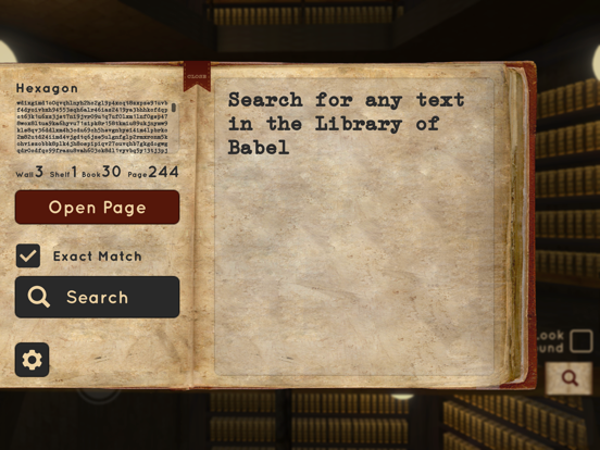 Library of Babel iPad screenshot 4 - Book app