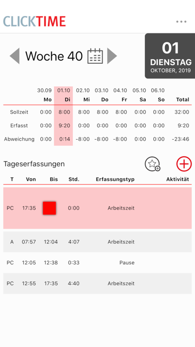 Screenshot #2 pour ClickTime - Zeiterfassung