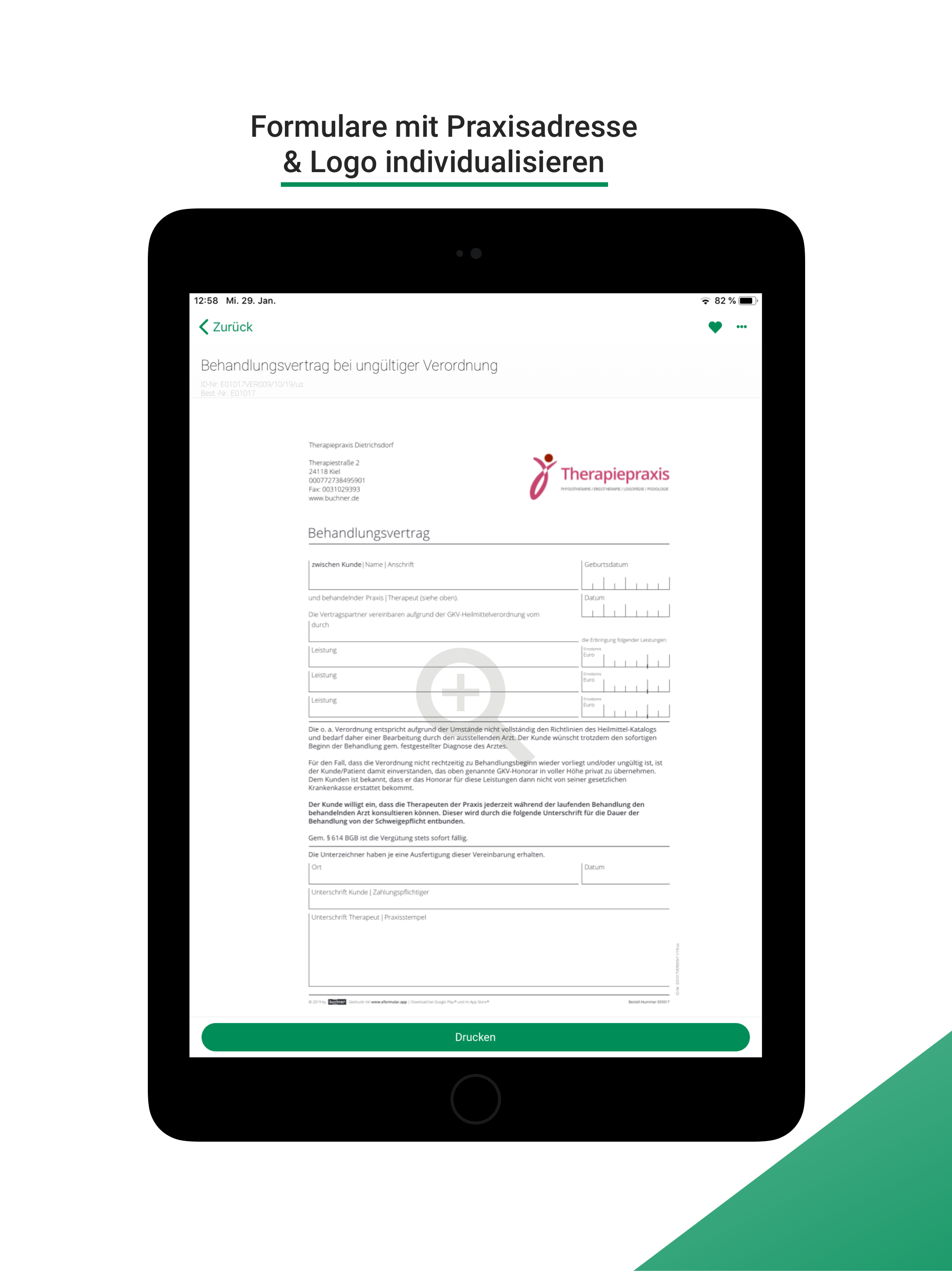 eFormulare für Therapiepraxen