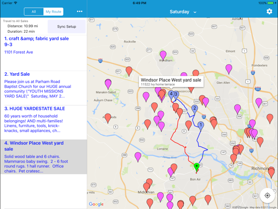 Yard Sale Treasure Map iPad screenshot 2 - Shopping app