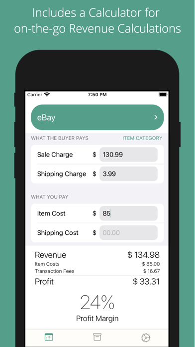 eRevenue - Profit Tracker Screenshot