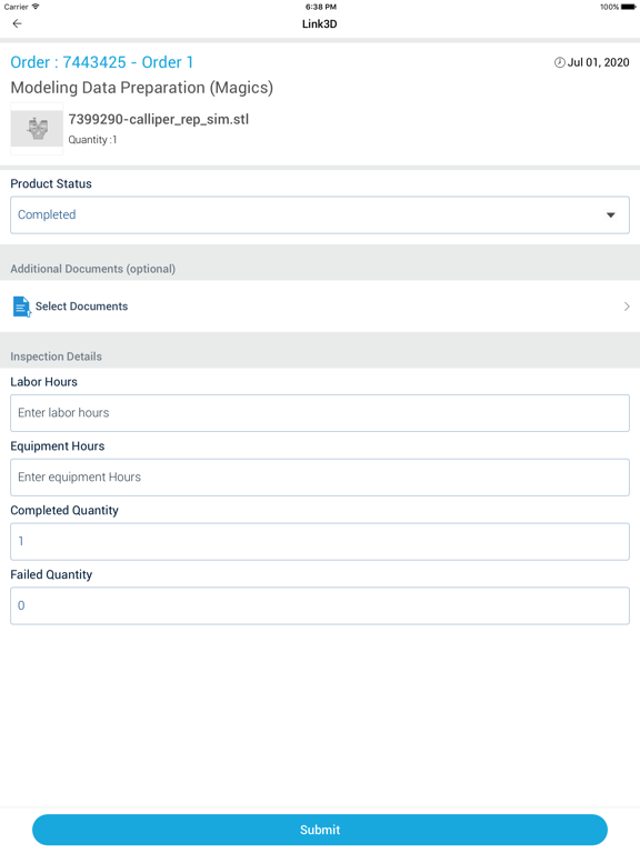 Link3D MES iPad screenshot 8 - Productivity app