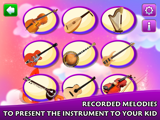 Kids learn music instruments iPad screenshot