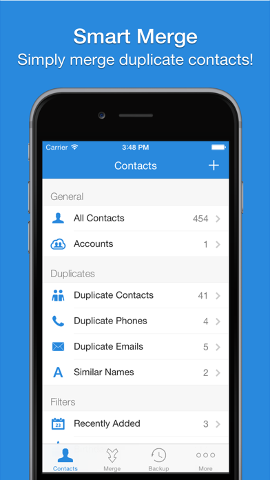 Smart Merge - Duplicate Contacts Cleanup for iCloud Facebook & Google contacts Screenshot 1