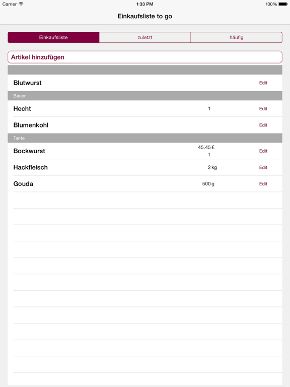 Screenshot #4 pour familyList Einkaufsliste to go