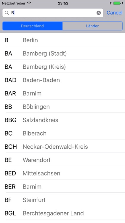 Woher (Kfz Kennzeichen-Suche)