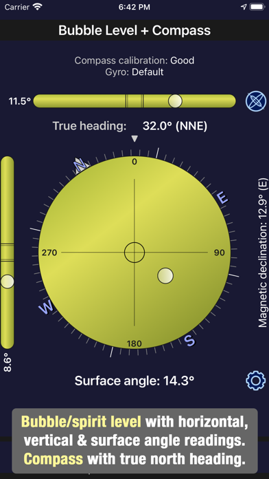 Screenshot #1 pour Bubble Level + Compass