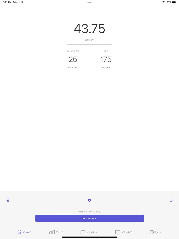 App screenshot for i know percent