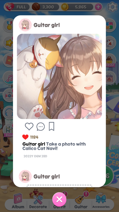 Guitar Girl Match 3 Screenshot