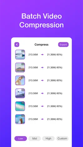 Game screenshot Compress Videos - free space apk