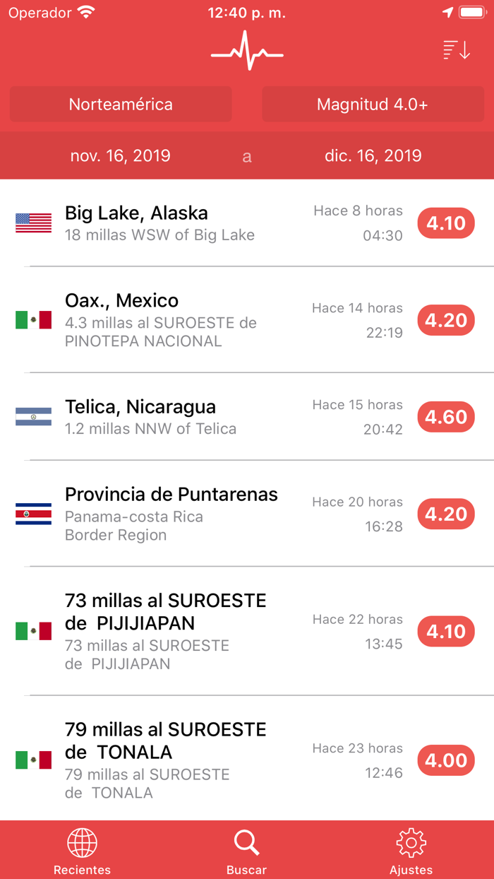 My Earthquake Alerts and Feed